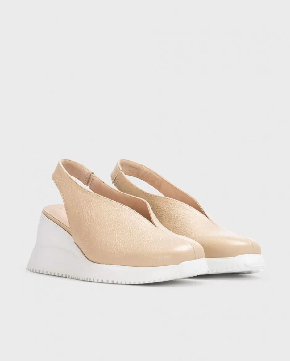 Wedges<Wonders Beige Walter Wedge Shoe Natural