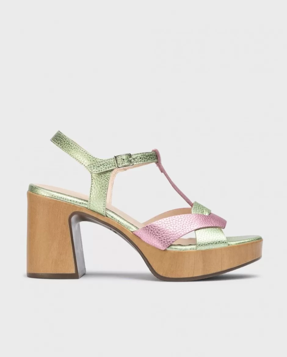 Sandals<Wonders Bicolor Julia Sandals Aqua/Blush