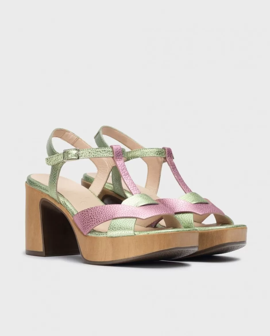 Sandals<Wonders Bicolor Julia Sandals Aqua/Blush