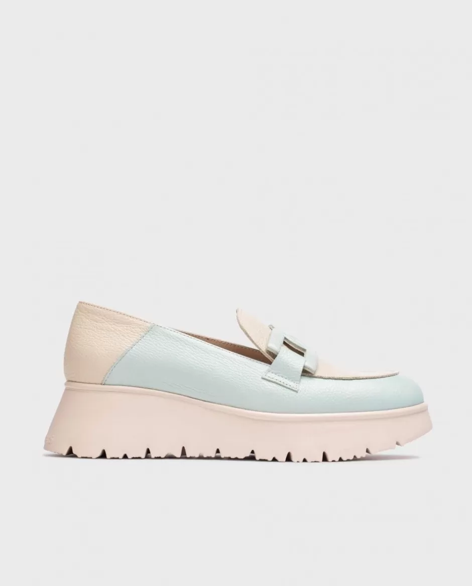 Platforms<Wonders Bicolor Venecia Moccasin Aqua/Cream