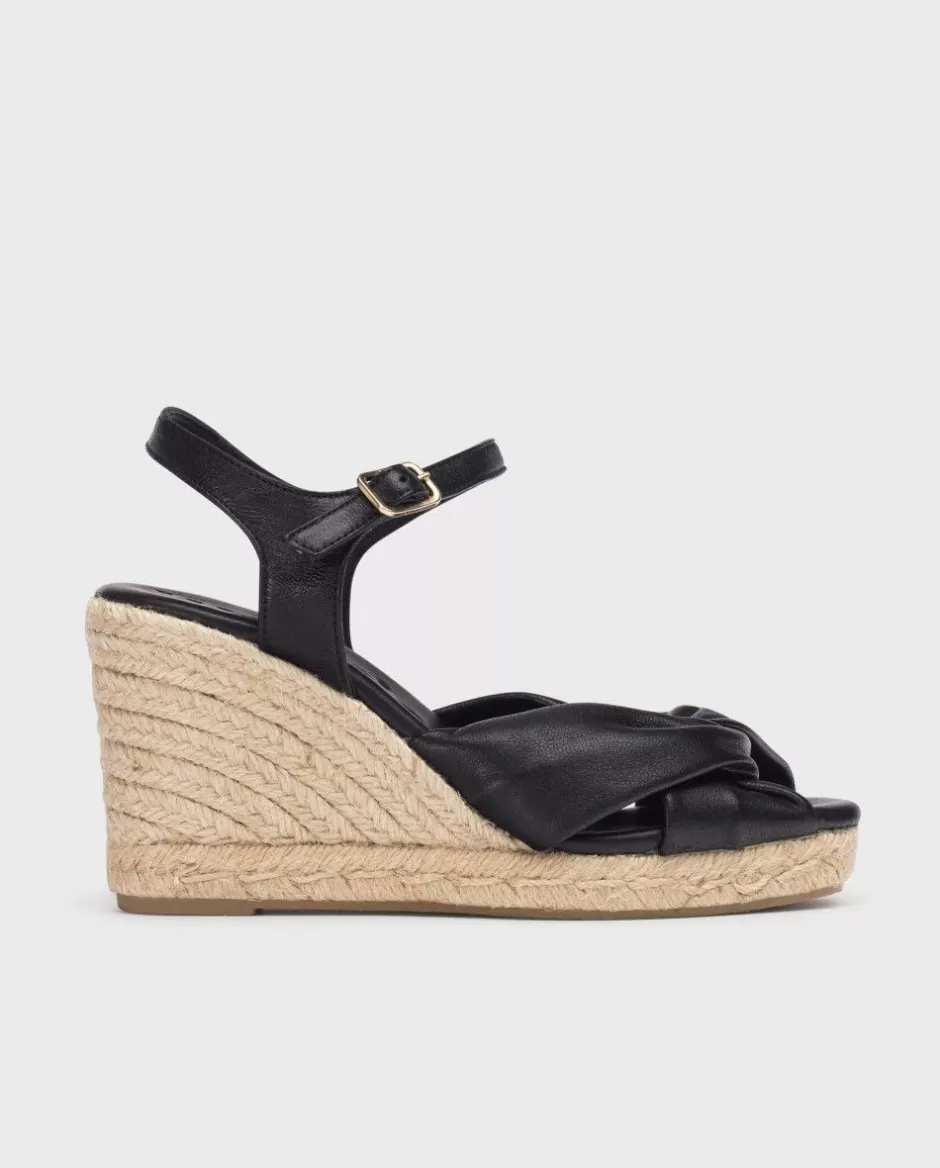 Espadrilles<Wonders Black Anuk Sandal Negro