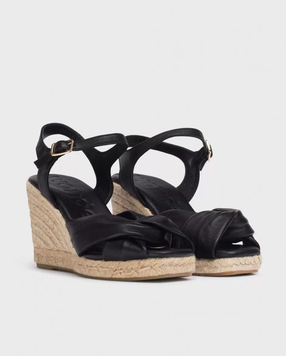 Espadrilles<Wonders Black Anuk Sandal Negro