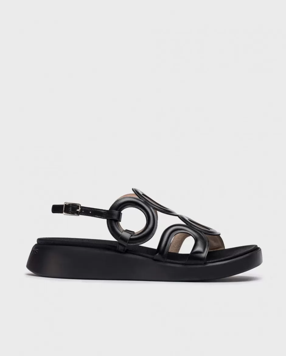 Flat Shoes<Wonders Black Arizona Sandals Negro