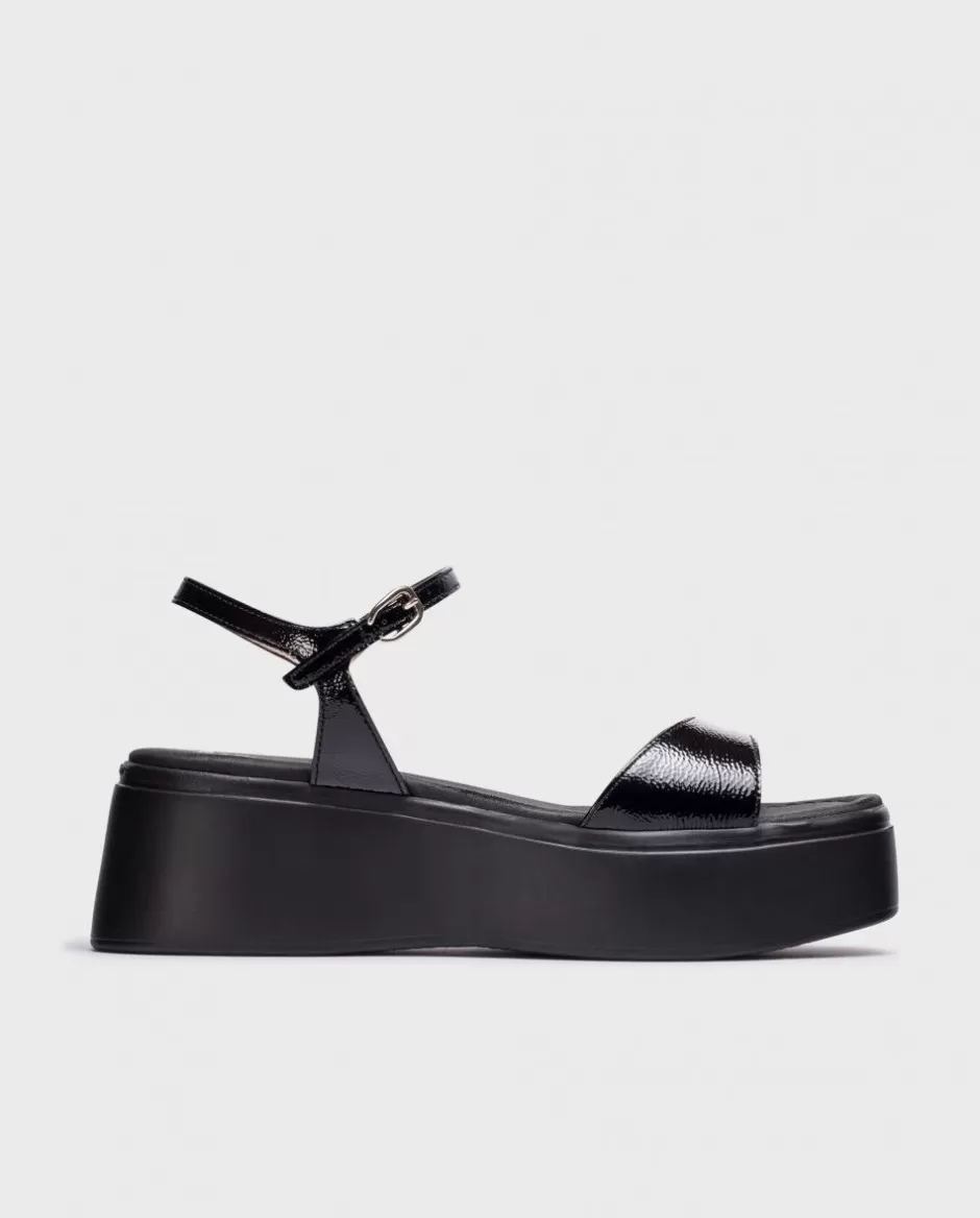 Sandals<Wonders Black Aurora Platform Sandals Negro