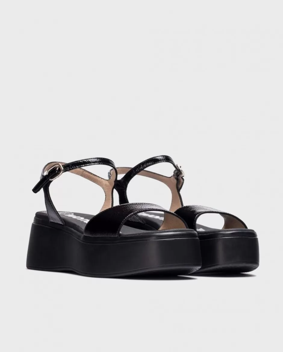 Sandals<Wonders Black Aurora Platform Sandals Negro