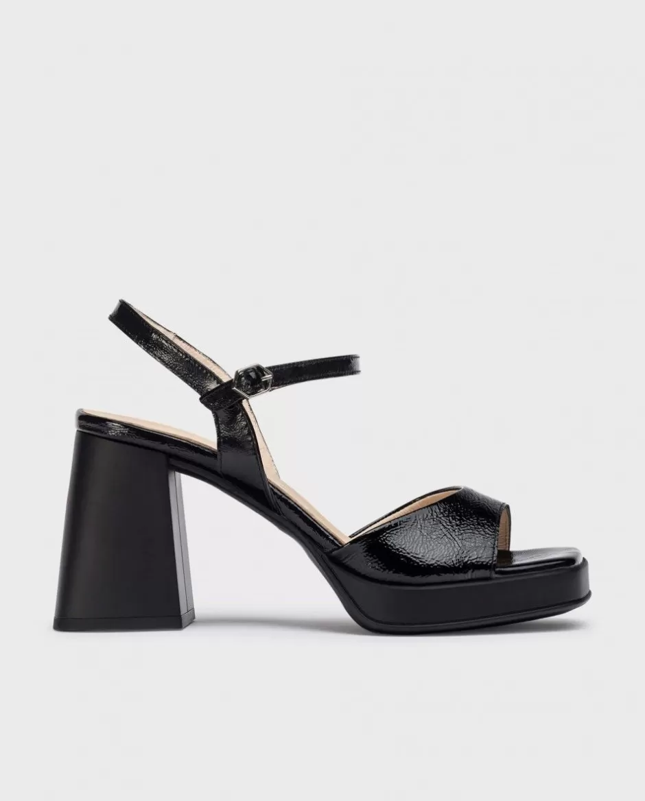 Heels<Wonders Black Beatle Sandals Negro