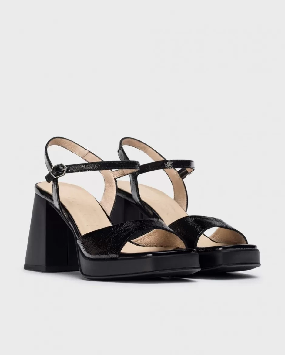 Heels<Wonders Black Beatle Sandals Negro