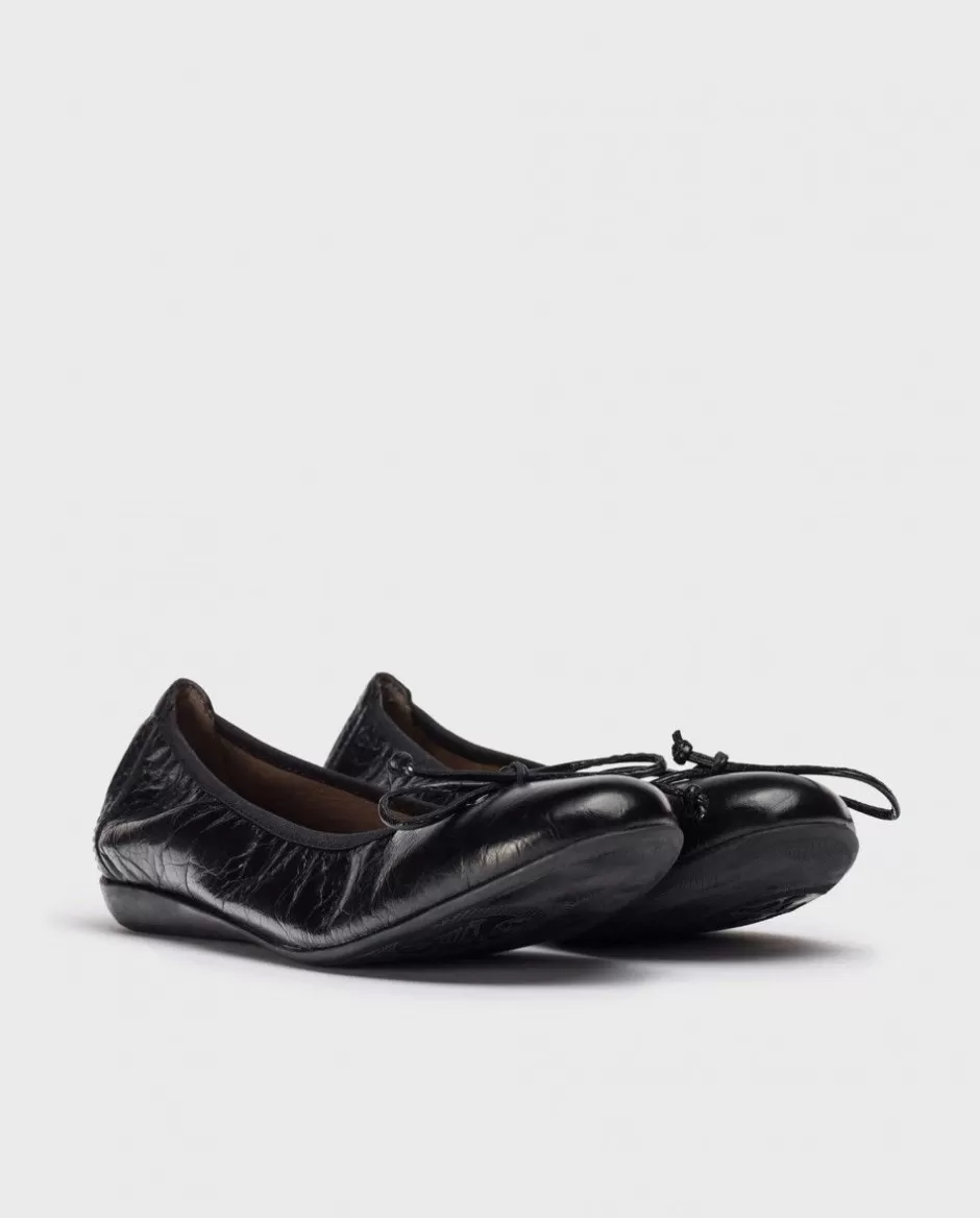 Ballerinas<Wonders Black Bo Ballet Pump Negro