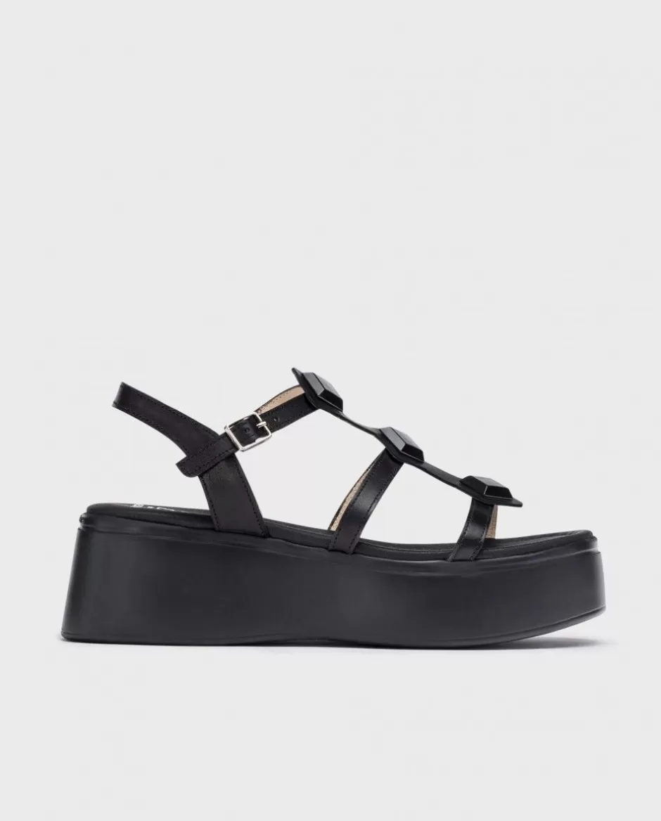 Sandals<Wonders Black Carolina Platform Sandals Negro