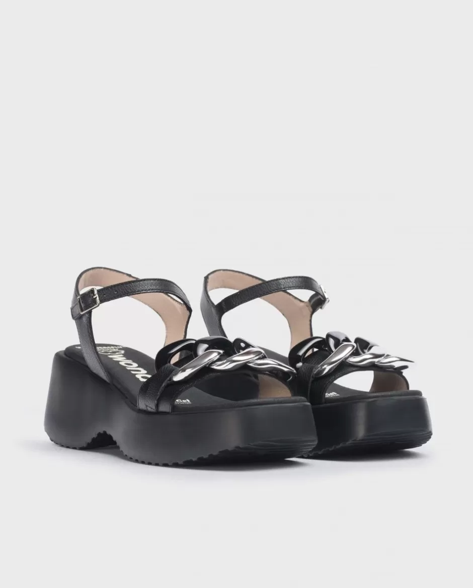 Sandals<Wonders Black Claire Sandal Negro