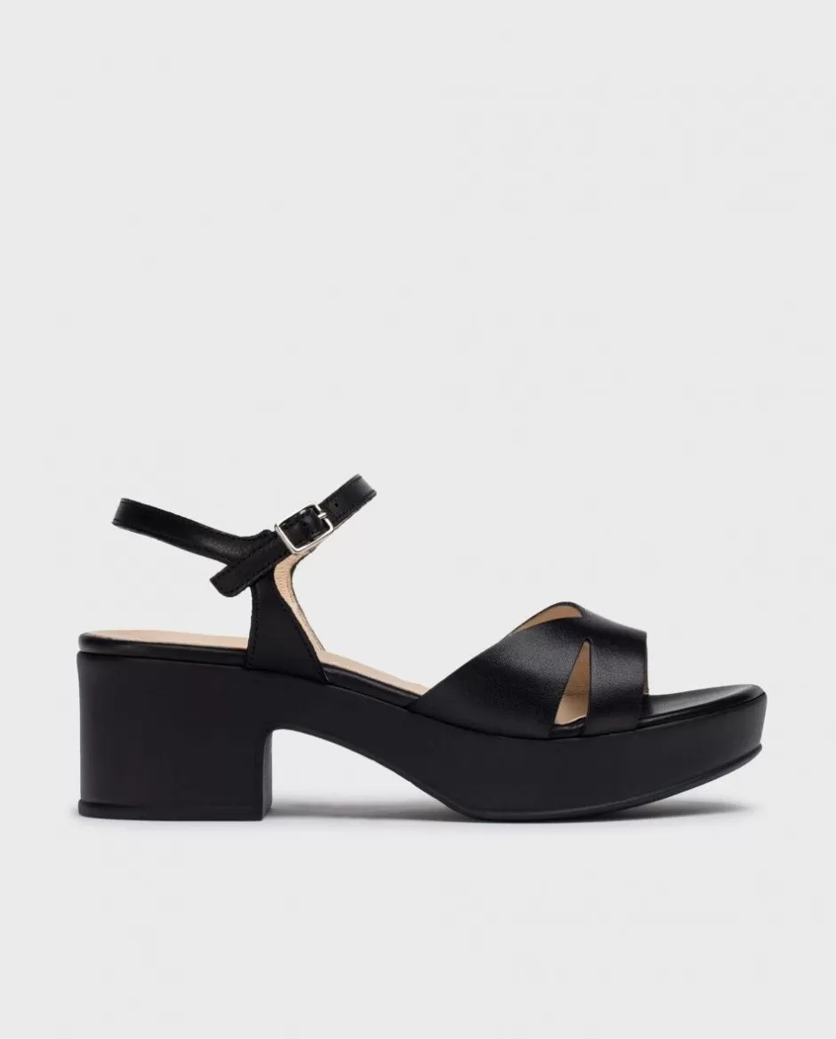 Sandals<Wonders Black Grinon Heeled Sandals Negro