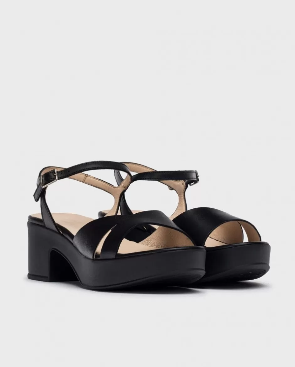 Sandals<Wonders Black Grinon Heeled Sandals Negro