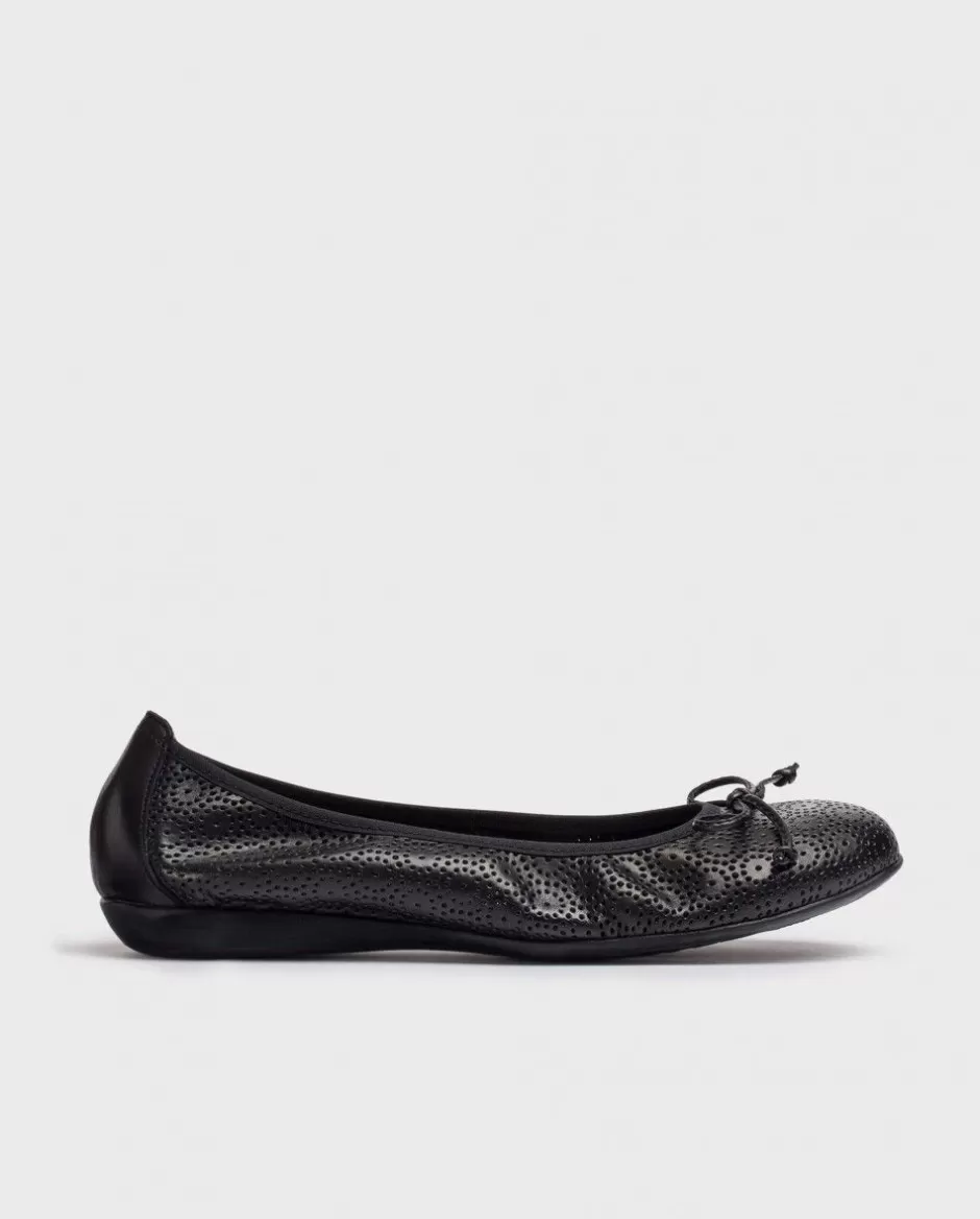 Flat Shoes<Wonders Black Lace Ballerina Negro