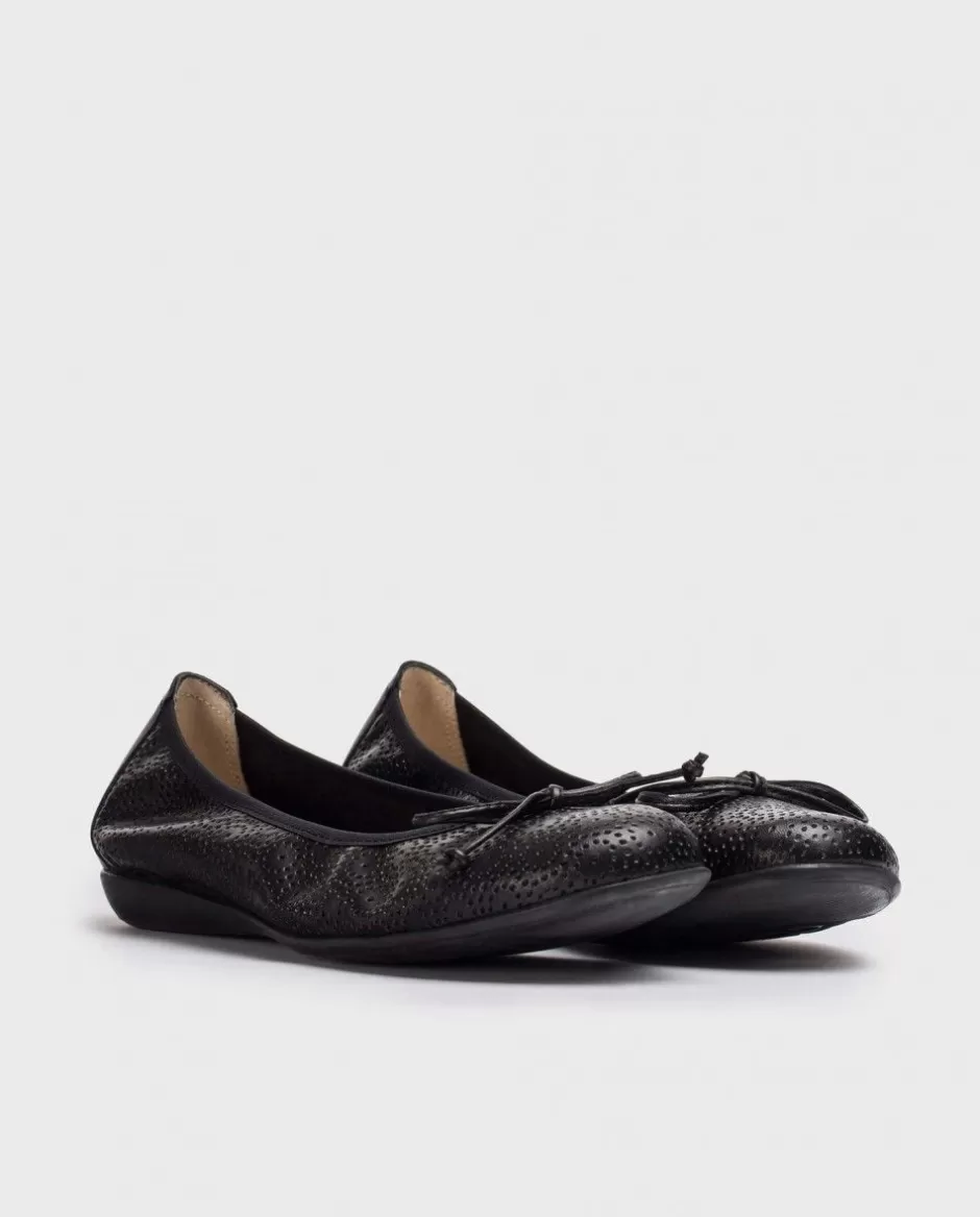 Flat Shoes<Wonders Black Lace Ballerina Negro