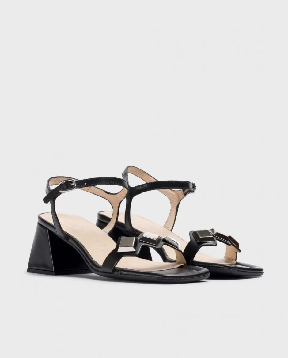 Heels<Wonders Black Marie Heeled Sandals Negro