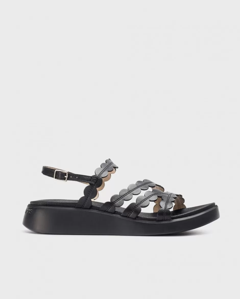 Flat Shoes<Wonders Black Motril Sandals Negro