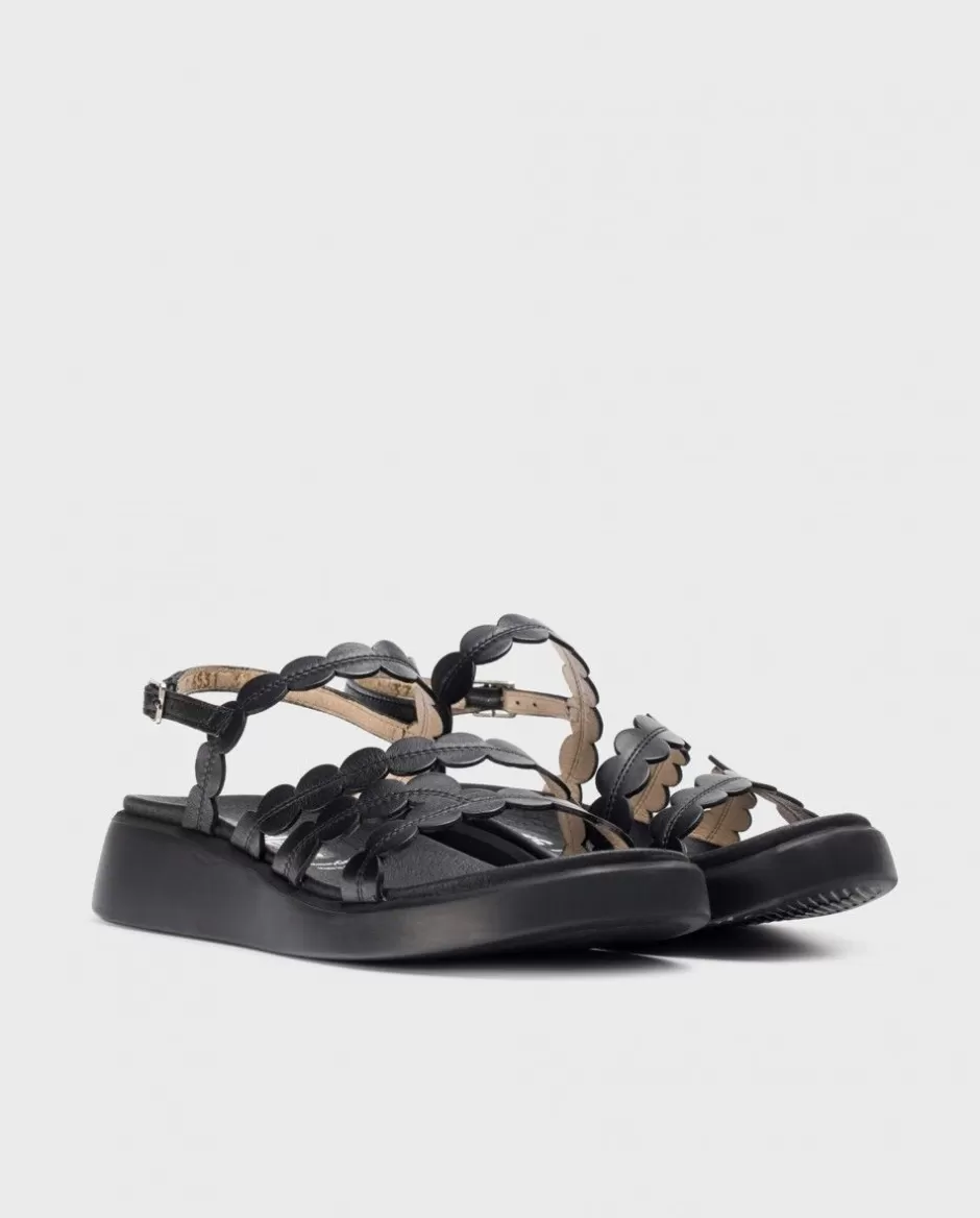 Flat Shoes<Wonders Black Motril Sandals Negro