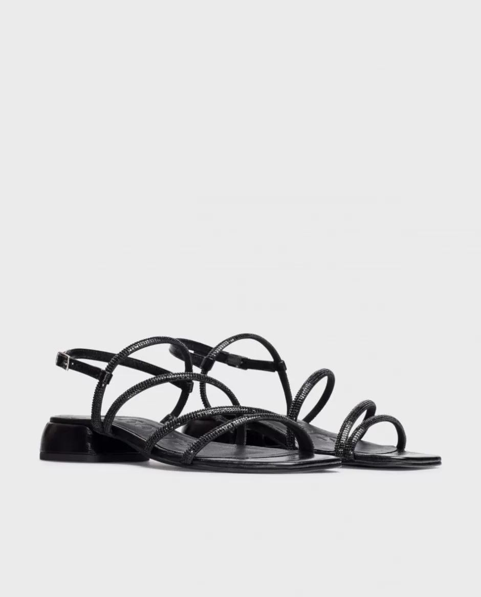 Flat Shoes<Wonders Black Zaida Flat Sandals Negro