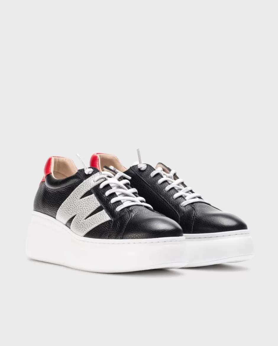 Sneakers<Wonders Black Zurich Sneakers Neg/Pla/Ro