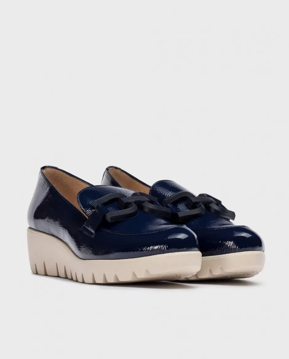 Wedges<Wonders Blue San Marino Moccasin Baltic