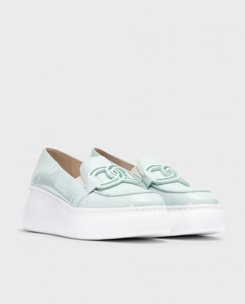 Platforms<Wonders Blue Viena Moccasin Aqua