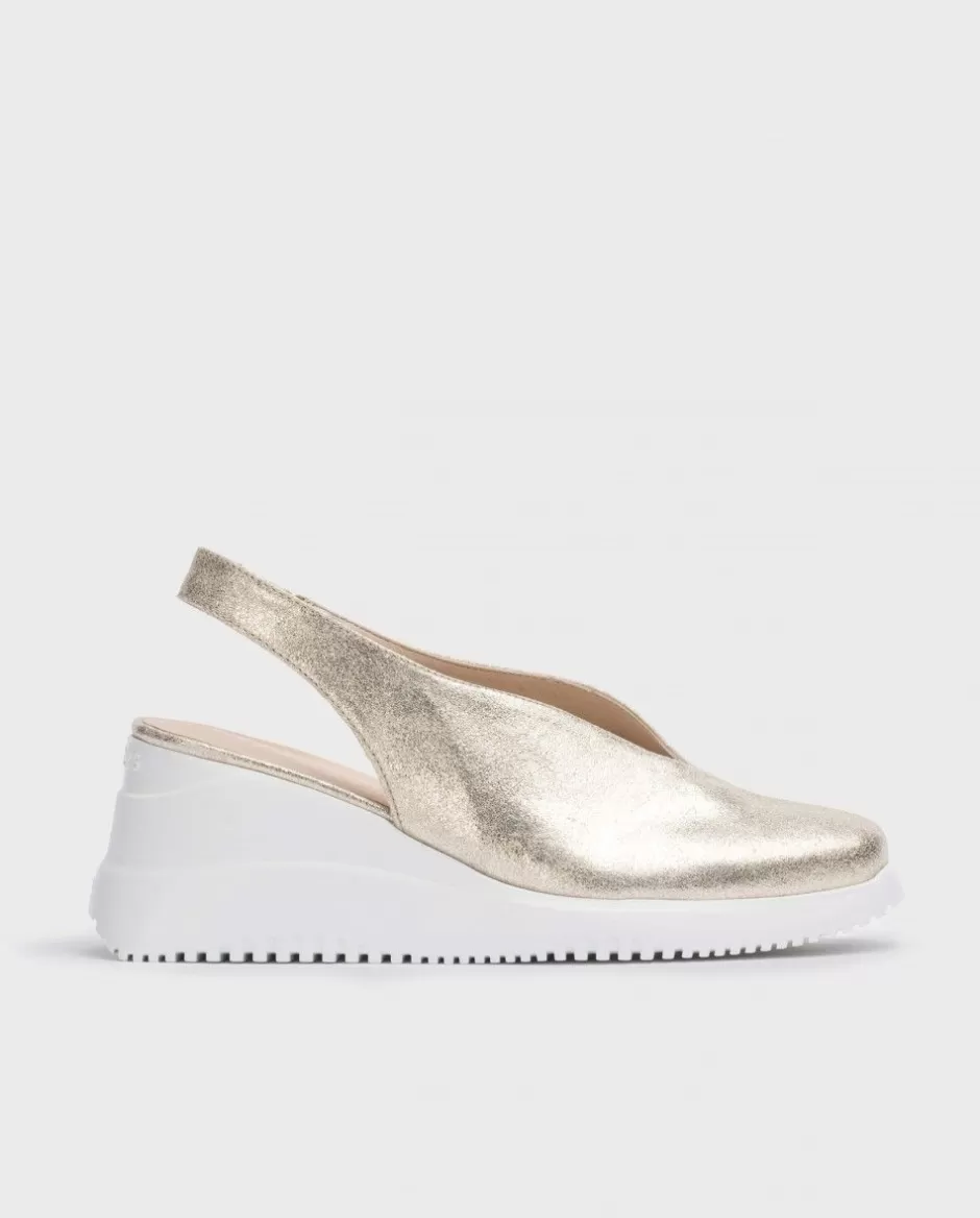 Wedges<Wonders Gold Walter Wedge Shoe Platino