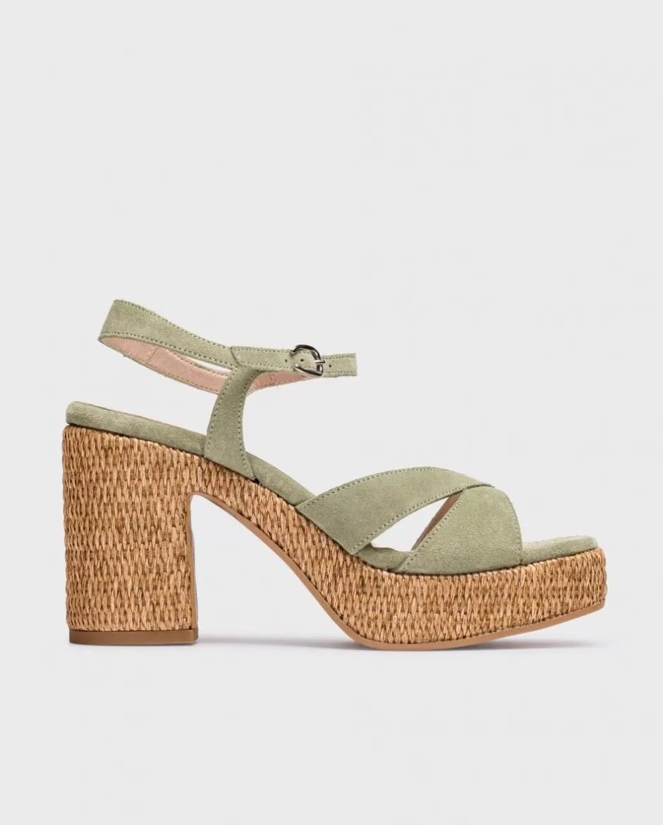 Heels<Wonders Green Giorgia Sandals Oil