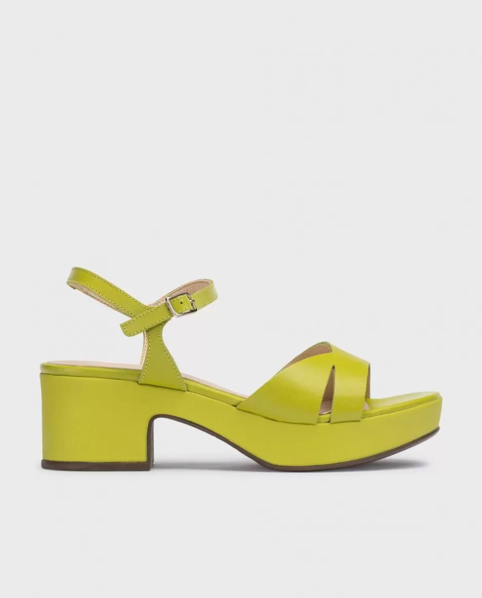 Sandals<Wonders Green Grinon Heeled Sandals Apple