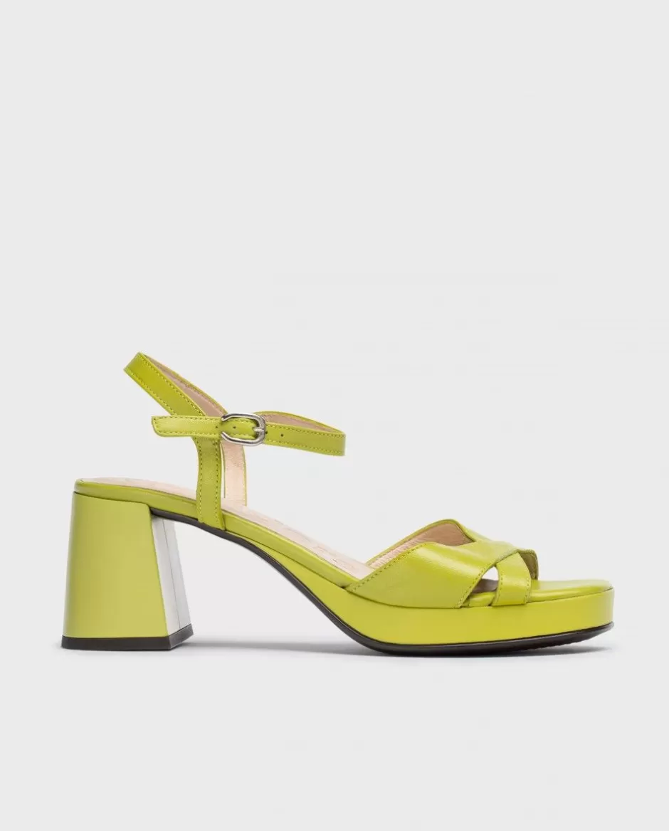 Heels<Wonders Green Lola Heeled Sandals Apple