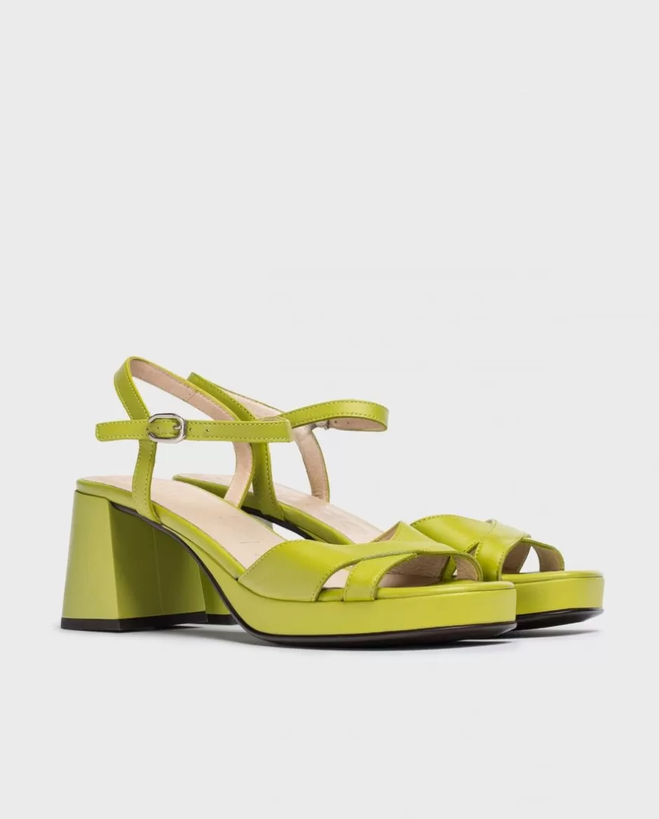 Heels<Wonders Green Lola Heeled Sandals Apple