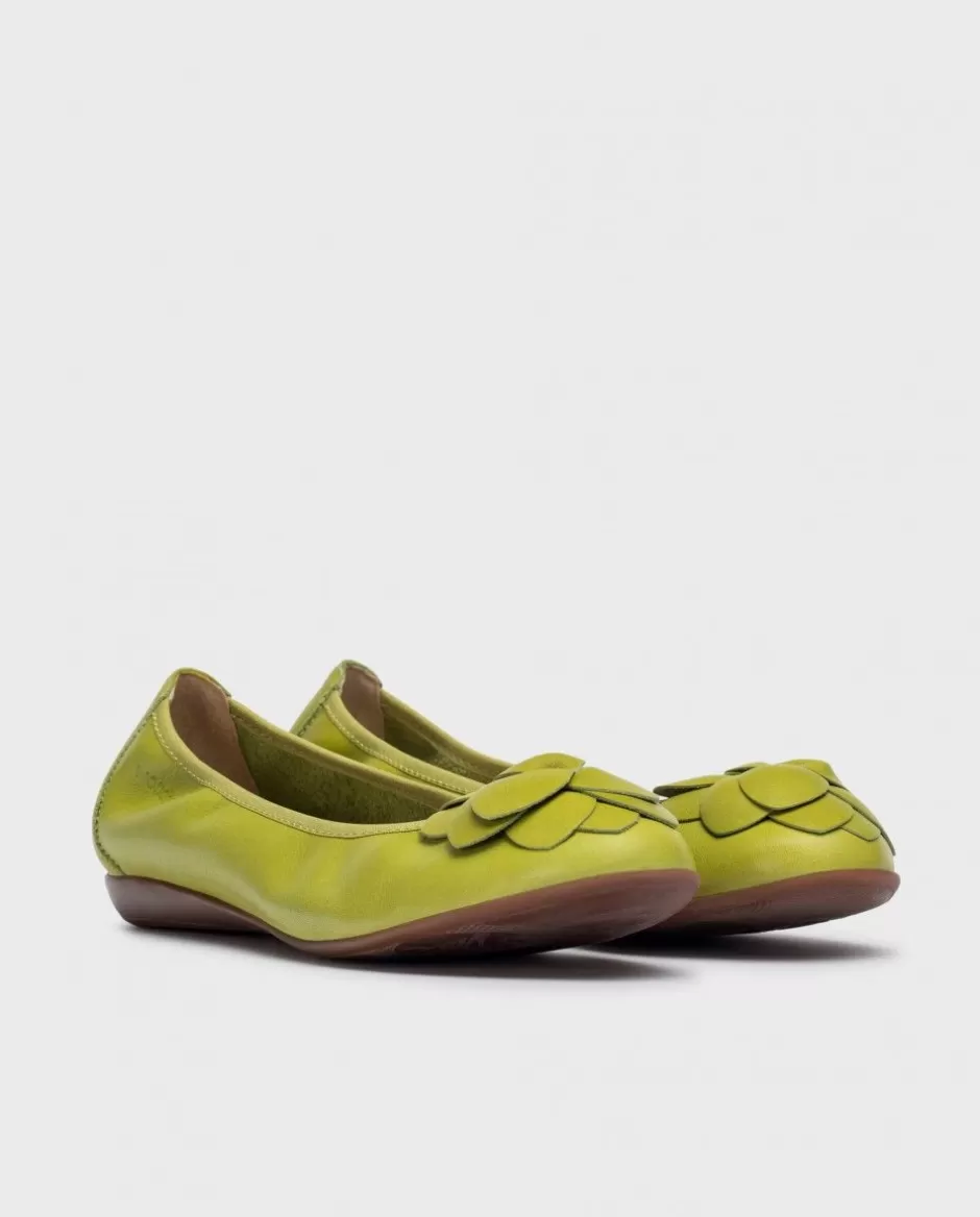 Flat Shoes<Wonders Green Praga Ballet Flat Apple