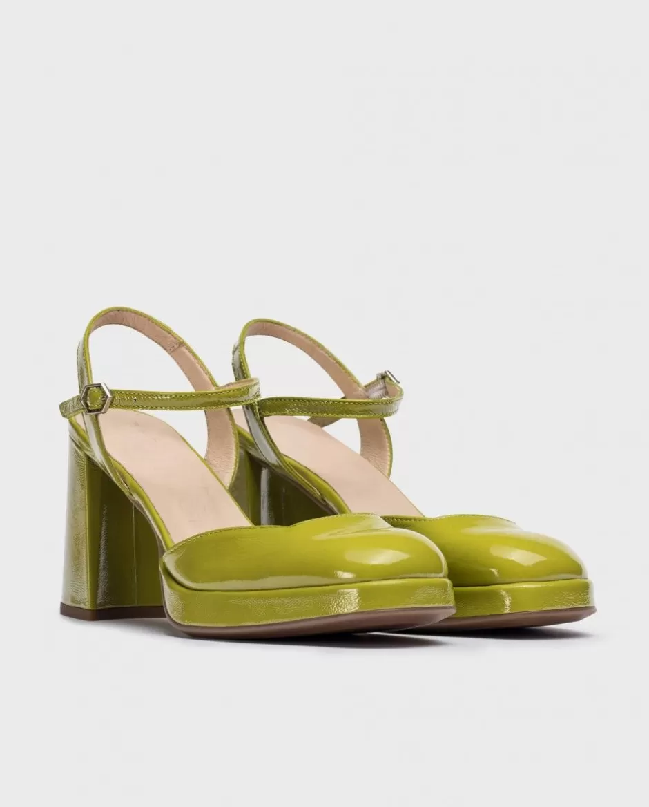 Heels<Wonders Green Selena Platform Apple