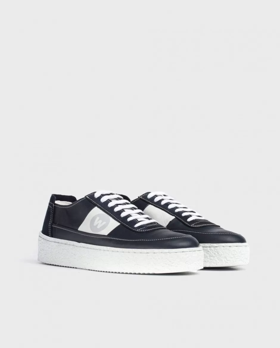 Ready To Wear<Wonders Leather Sneaker With Laces Marino