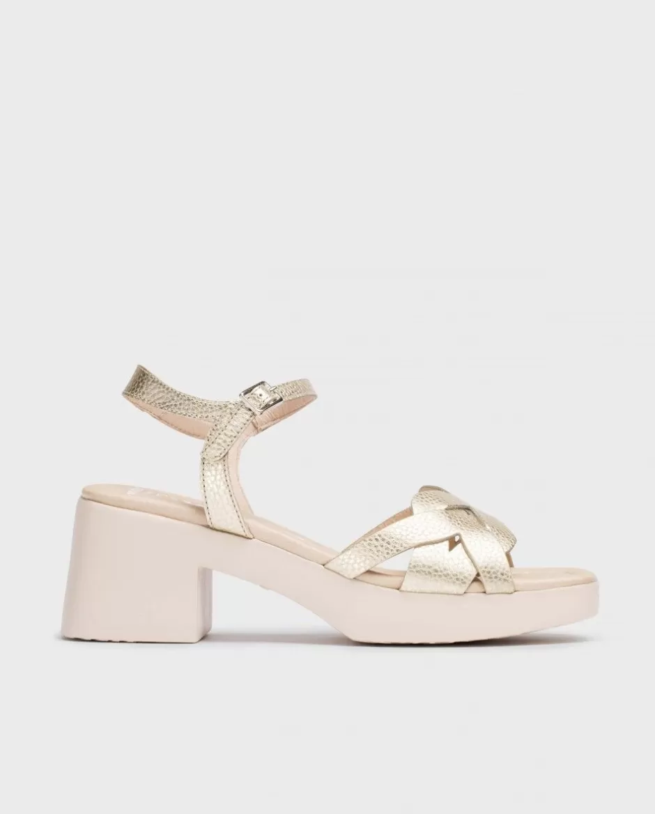 Heels<Wonders Metallic Catalina Sandals Platino