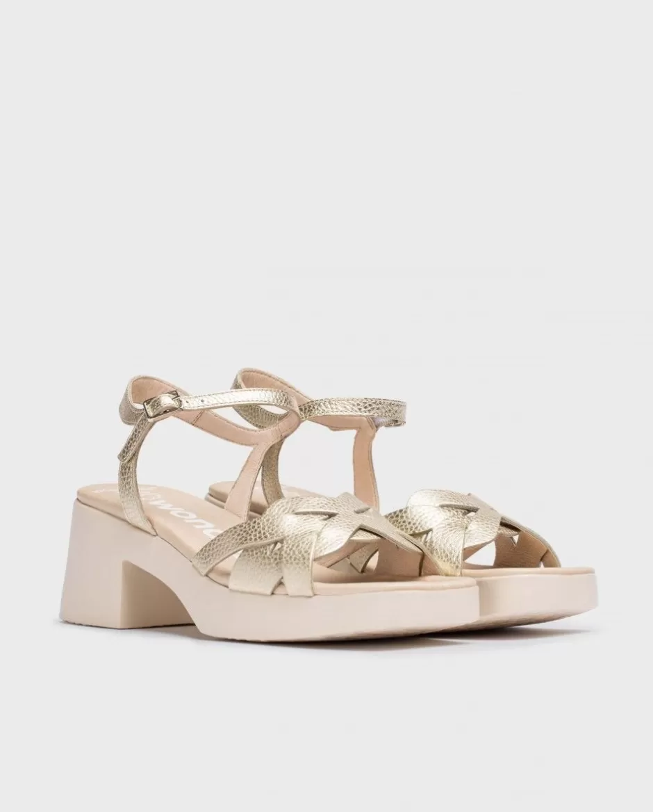 Heels<Wonders Metallic Catalina Sandals Platino