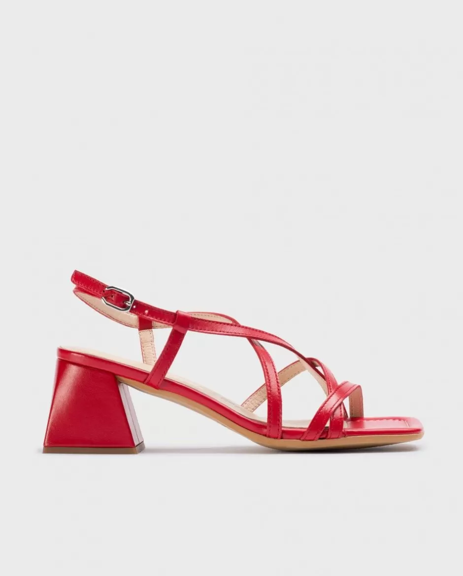 Heels<Wonders Red Sofia Heeled Sandals Rojo