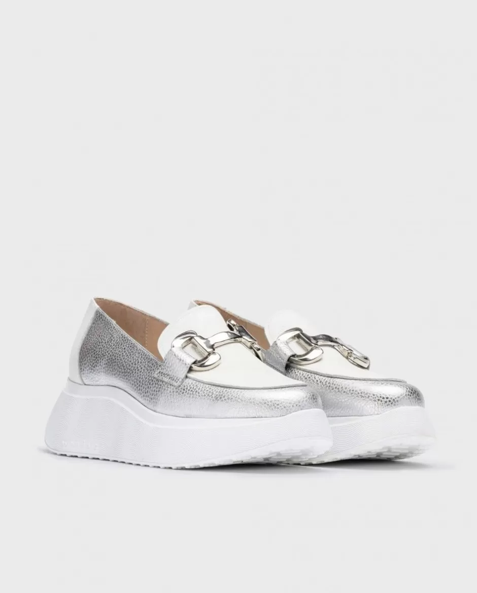 Platforms<Wonders Silver Montreal Moccasin Plata/Off