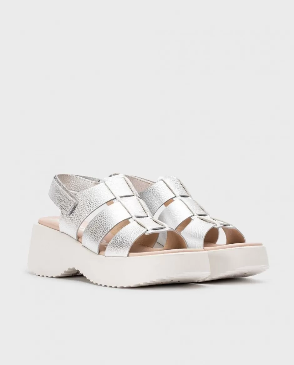 Sandals<Wonders Silver Nora Sandals Plata