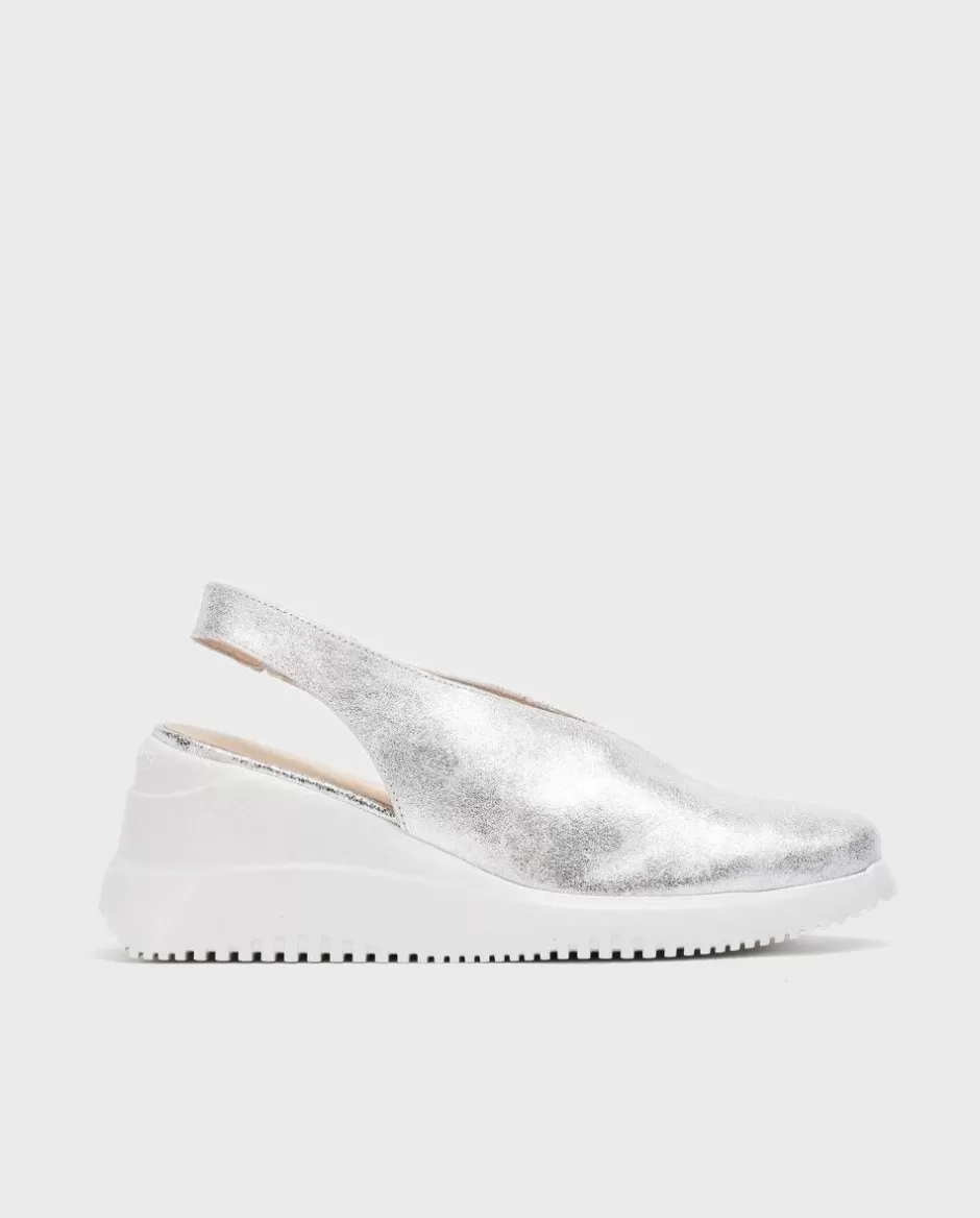 Wedges<Wonders Silver Walter Wedge Shoe Plata