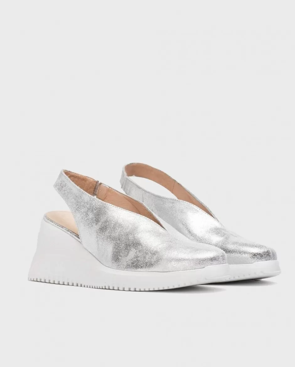 Wedges<Wonders Silver Walter Wedge Shoe Plata