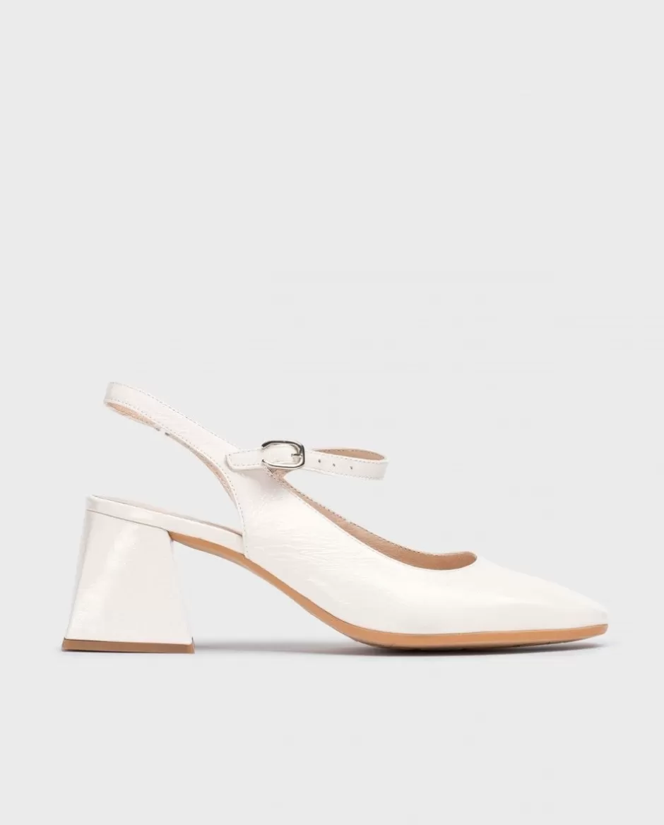 Heels<Wonders White Jane Slingback Sandals Off