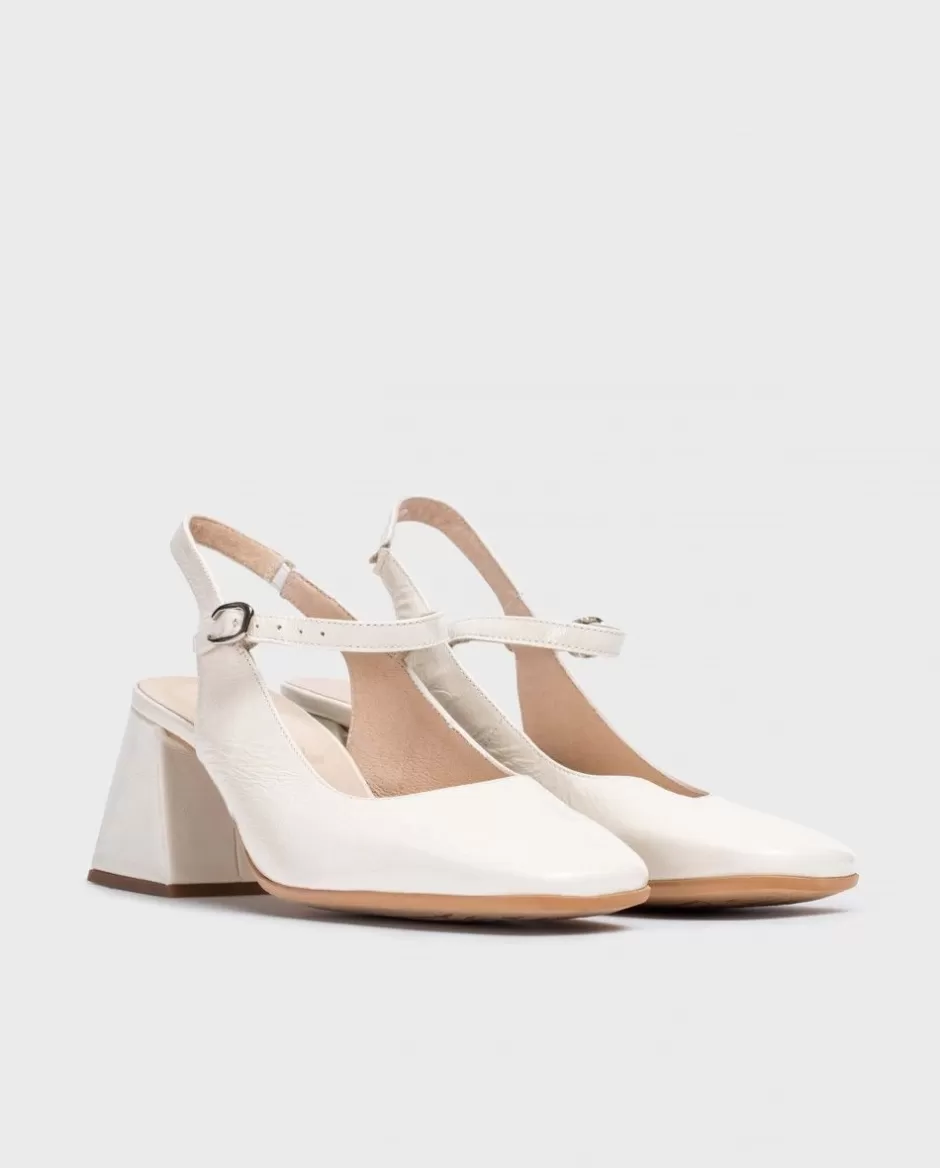 Heels<Wonders White Jane Slingback Sandals Off